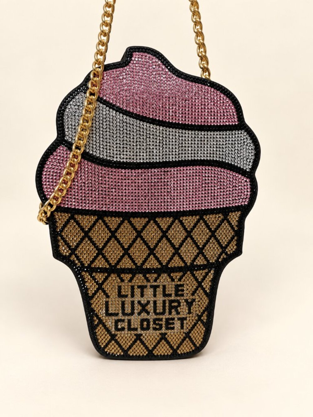 Rhinestone Ice Cream Cone Bag — Statement Piece